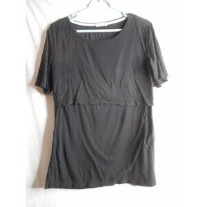Black Maternity knit Nursing top Sz XL  by Small Show short sleeve